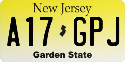 NJ license plate A17GPJ