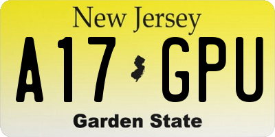 NJ license plate A17GPU
