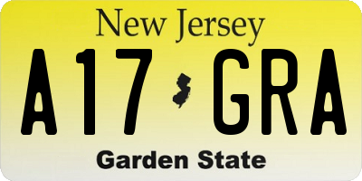 NJ license plate A17GRA