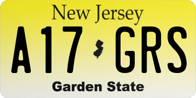 NJ license plate A17GRS