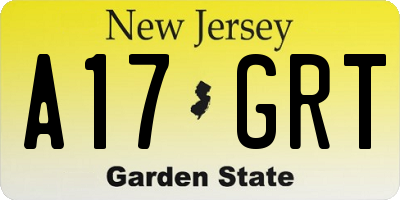 NJ license plate A17GRT