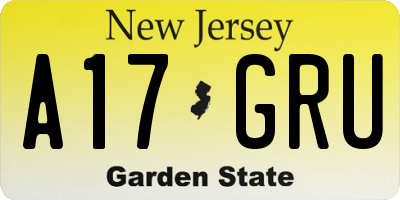 NJ license plate A17GRU