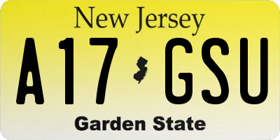 NJ license plate A17GSU