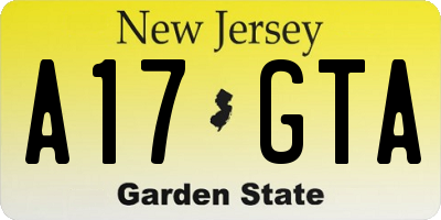 NJ license plate A17GTA