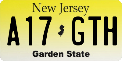 NJ license plate A17GTH