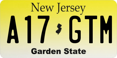 NJ license plate A17GTM
