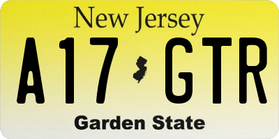 NJ license plate A17GTR
