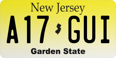 NJ license plate A17GUI