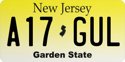 NJ license plate A17GUL