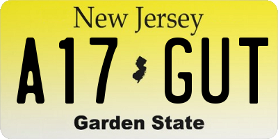 NJ license plate A17GUT