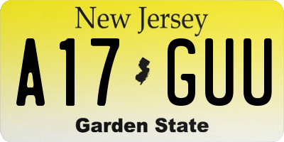 NJ license plate A17GUU