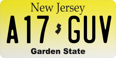 NJ license plate A17GUV
