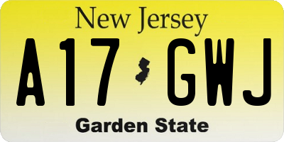 NJ license plate A17GWJ