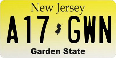 NJ license plate A17GWN