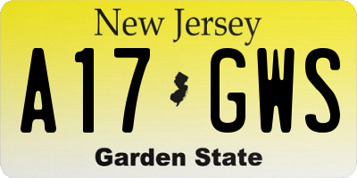 NJ license plate A17GWS
