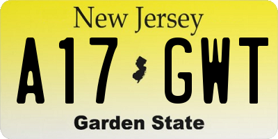 NJ license plate A17GWT