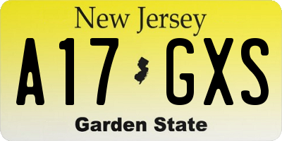 NJ license plate A17GXS