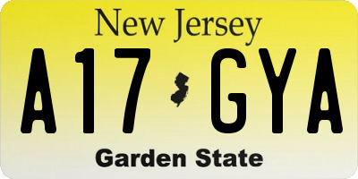 NJ license plate A17GYA