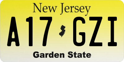 NJ license plate A17GZI