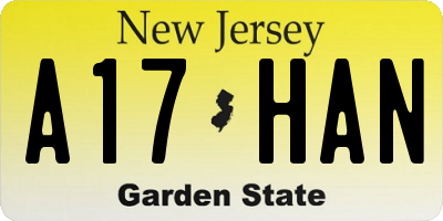 NJ license plate A17HAN