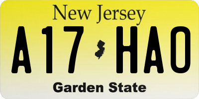 NJ license plate A17HAO