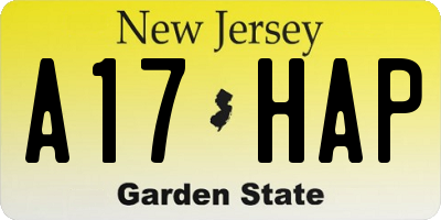 NJ license plate A17HAP