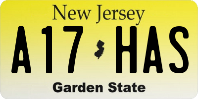 NJ license plate A17HAS