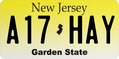 NJ license plate A17HAY