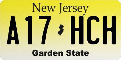 NJ license plate A17HCH