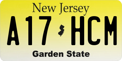 NJ license plate A17HCM
