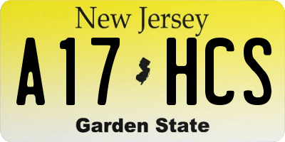 NJ license plate A17HCS