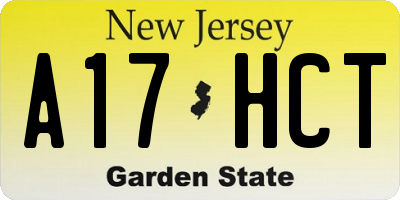 NJ license plate A17HCT