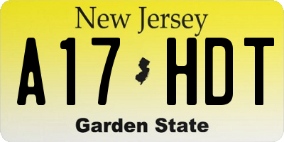 NJ license plate A17HDT