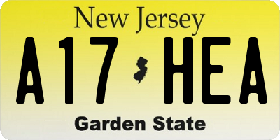 NJ license plate A17HEA