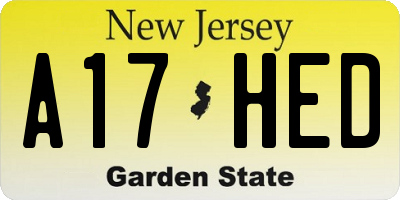 NJ license plate A17HED