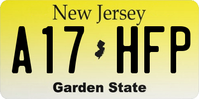 NJ license plate A17HFP