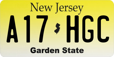 NJ license plate A17HGC
