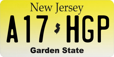 NJ license plate A17HGP