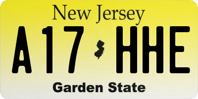 NJ license plate A17HHE