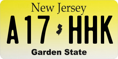 NJ license plate A17HHK