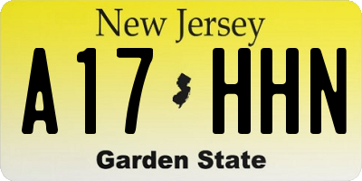 NJ license plate A17HHN