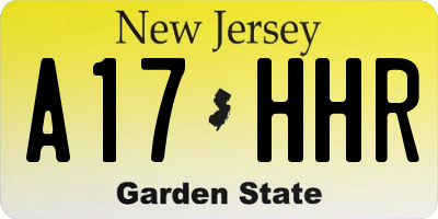 NJ license plate A17HHR