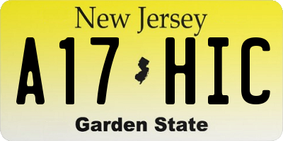 NJ license plate A17HIC