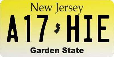 NJ license plate A17HIE