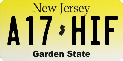 NJ license plate A17HIF
