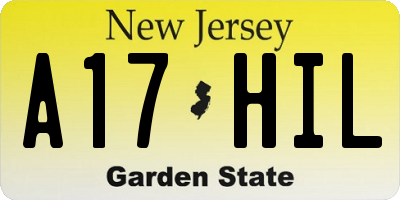 NJ license plate A17HIL