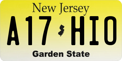 NJ license plate A17HIO