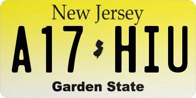 NJ license plate A17HIU