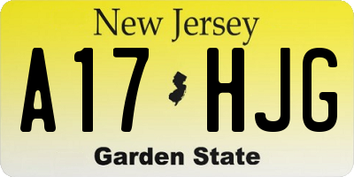 NJ license plate A17HJG