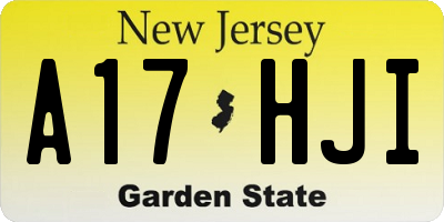 NJ license plate A17HJI